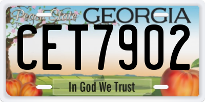 GA license plate CET7902
