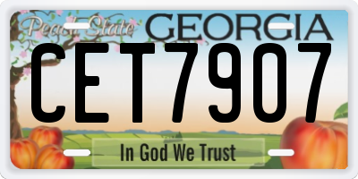 GA license plate CET7907