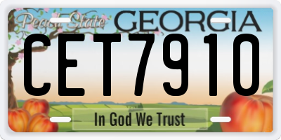 GA license plate CET7910