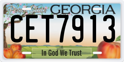 GA license plate CET7913