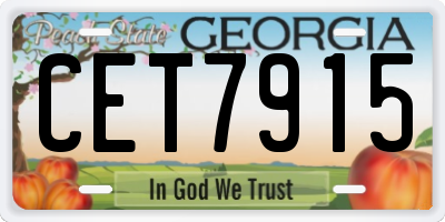 GA license plate CET7915