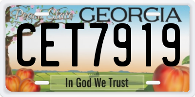 GA license plate CET7919