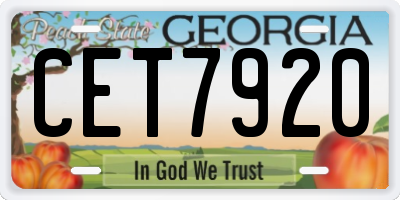 GA license plate CET7920