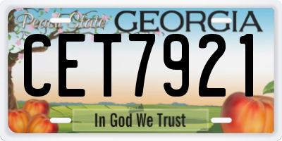 GA license plate CET7921