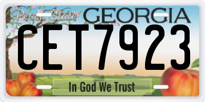 GA license plate CET7923