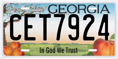 GA license plate CET7924