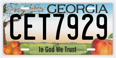 GA license plate CET7929