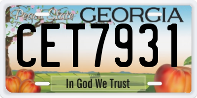 GA license plate CET7931
