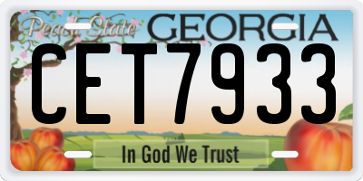 GA license plate CET7933