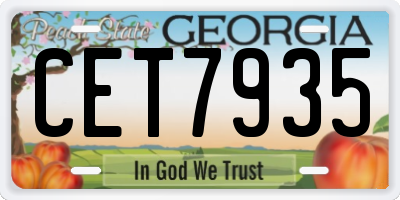 GA license plate CET7935