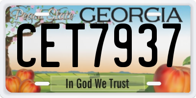GA license plate CET7937