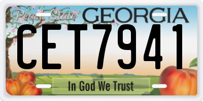 GA license plate CET7941