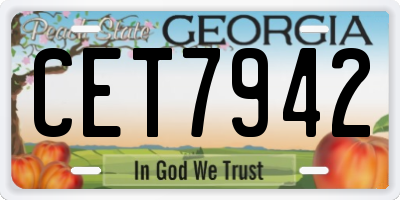 GA license plate CET7942