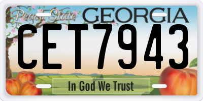GA license plate CET7943