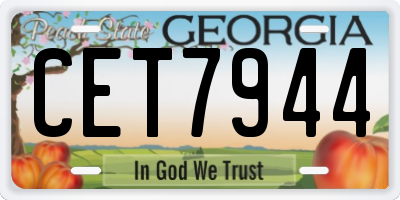 GA license plate CET7944