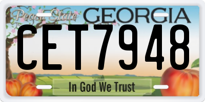 GA license plate CET7948