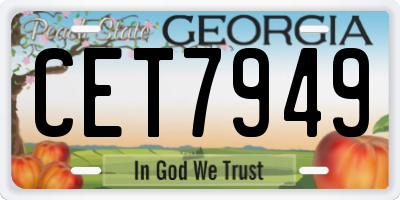 GA license plate CET7949
