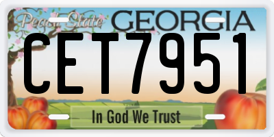GA license plate CET7951