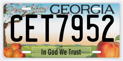 GA license plate CET7952