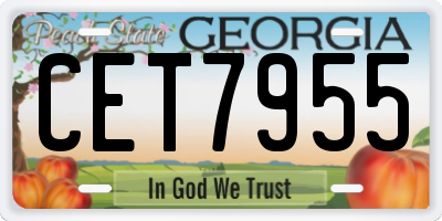 GA license plate CET7955
