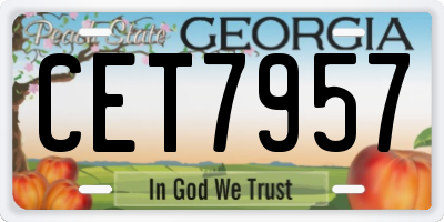 GA license plate CET7957