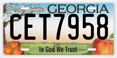 GA license plate CET7958