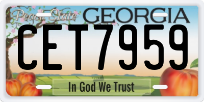 GA license plate CET7959