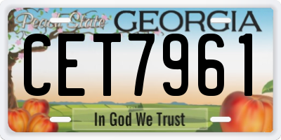 GA license plate CET7961