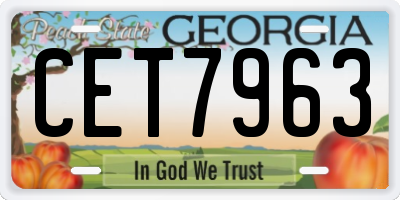 GA license plate CET7963