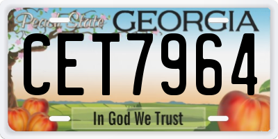 GA license plate CET7964