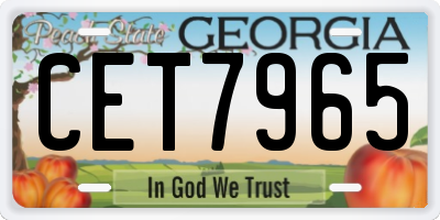 GA license plate CET7965