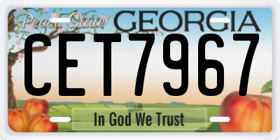 GA license plate CET7967