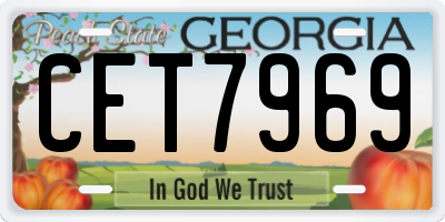 GA license plate CET7969