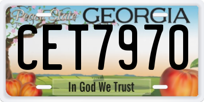 GA license plate CET7970