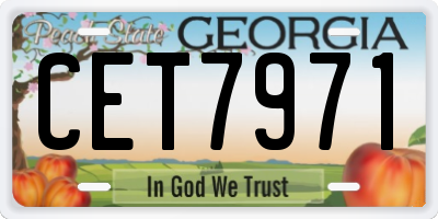 GA license plate CET7971