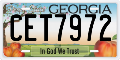 GA license plate CET7972