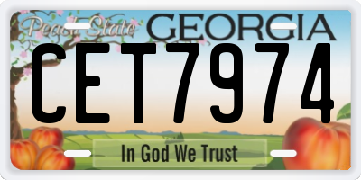 GA license plate CET7974