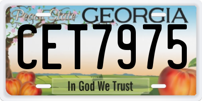 GA license plate CET7975