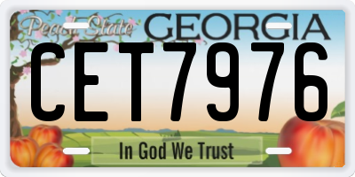 GA license plate CET7976