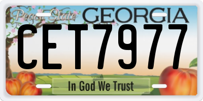 GA license plate CET7977