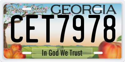 GA license plate CET7978