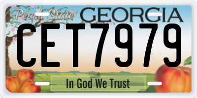 GA license plate CET7979