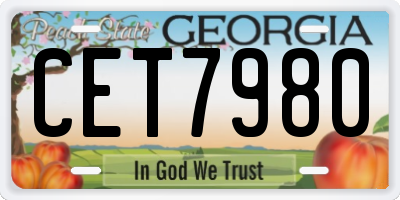 GA license plate CET7980