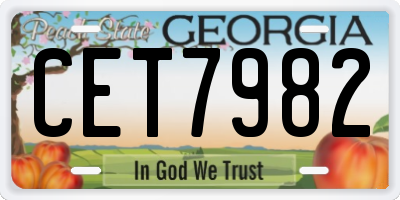 GA license plate CET7982