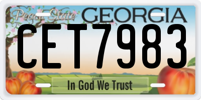 GA license plate CET7983