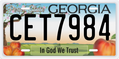 GA license plate CET7984