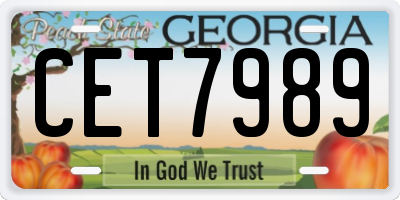 GA license plate CET7989