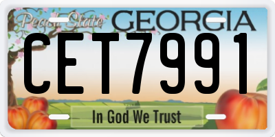 GA license plate CET7991