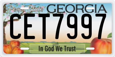 GA license plate CET7997