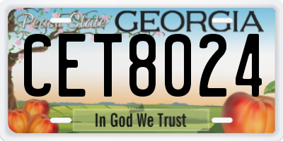 GA license plate CET8024